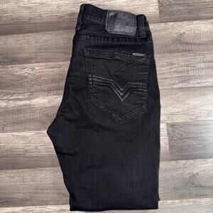 Buckle Salvage Mens Havoc Straight Jeans 36x30 SLVG black Denim Slim fit